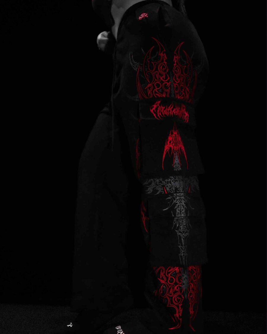 Women's Dark Spectre Uncuffed luxury Cargos  [NIGHTMARE Julio] | BREATHEDIVINITY