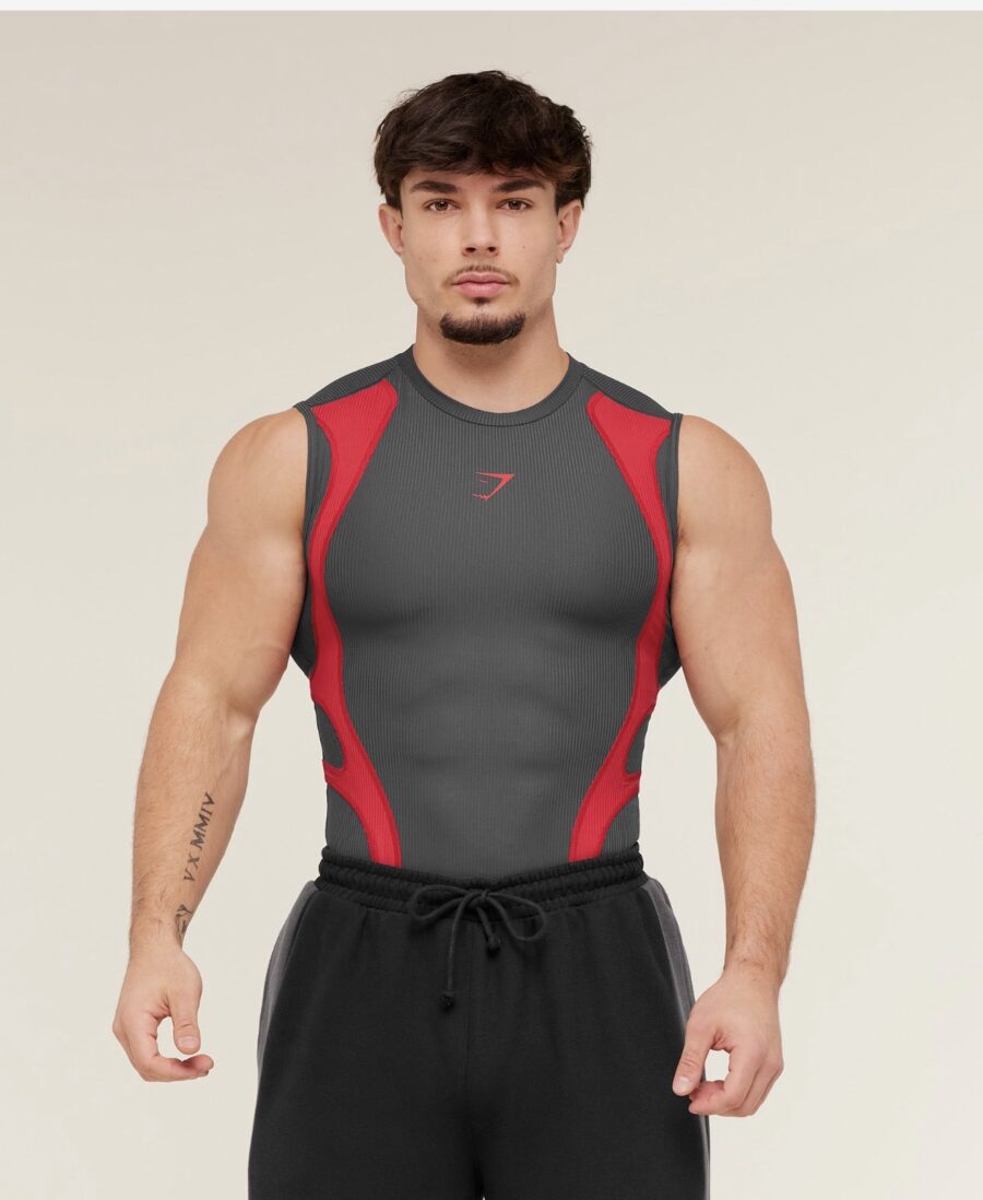 Gymshark  X Carlos BelcastTank Baselayer Grey  | GYMSHARK