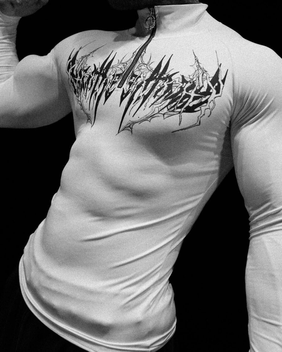 Void Tech Deathwing Longsleeve Quarter Zip Compression [DIVINE WHITE Marzo]| BREATHEDIVINITY
