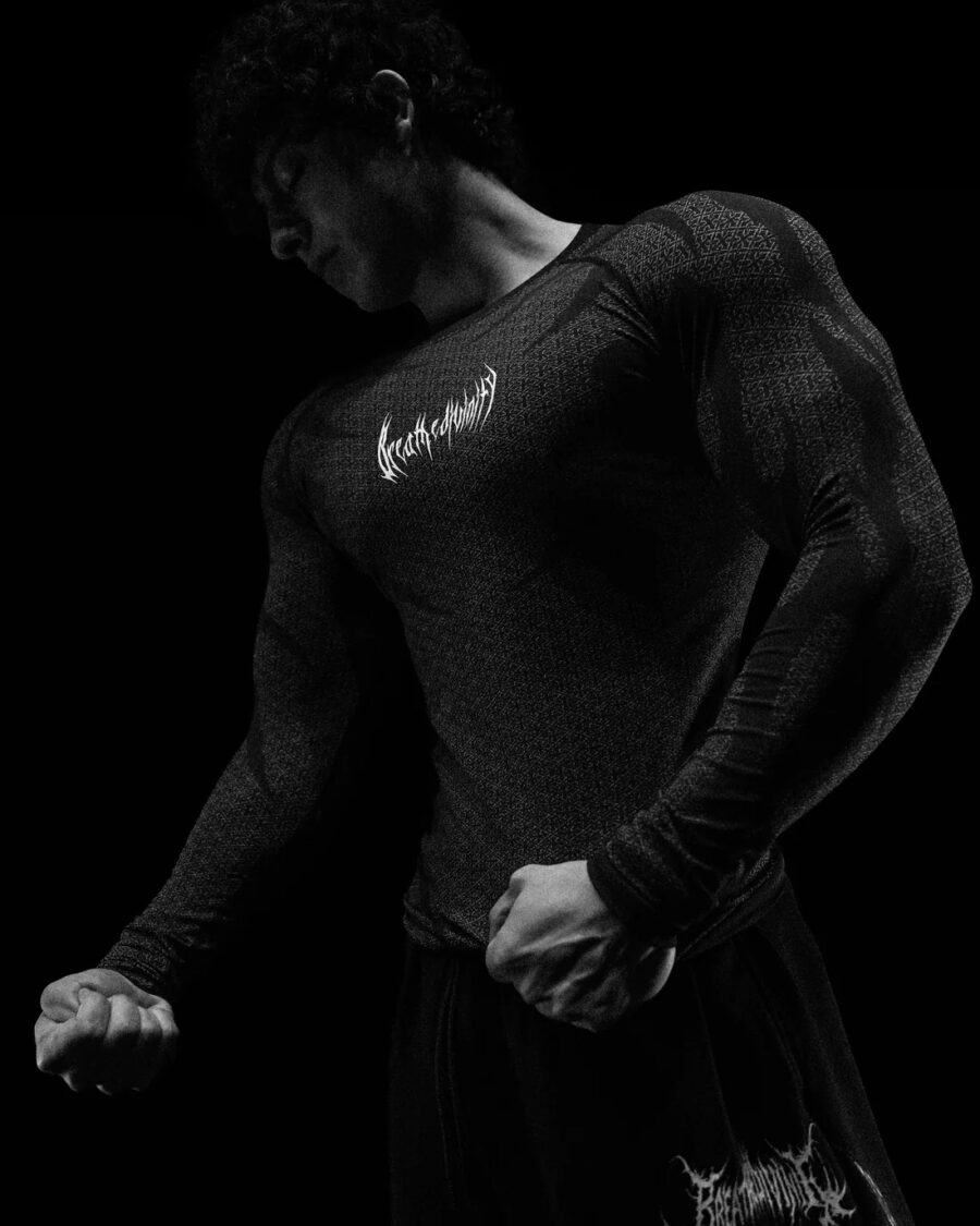 Doom Tech Armored Longsleeve Compression[MIDNIGHT Mayo] | BREATHEDIVINITY